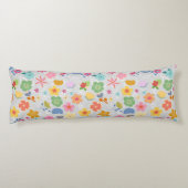 Boho Blume Muster B01.w LGrey BG Seitenschläferkissen (Rückseite)