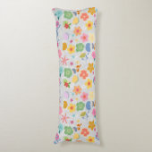 Boho Blume Muster B01.w LGrey BG Seitenschläferkissen (Vorderseite Vertikal)