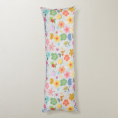 Boho Blume Muster B01.w LGrey BG Seitenschläferkissen (Rückseite (Vertikal))