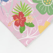 Boho Blume Muster B01.w LPink BG Fleecedecke (Ecke)