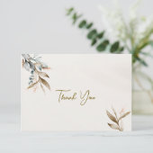 Boho Blume Orthodox Christliche Beerdigung Dankeskarte (Stehend Vorderseite)