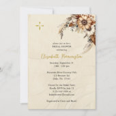 Boho Blume Pampas Grass Orthodox-Brautparty Einladung (Vorderseite)