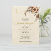 Boho Blume Pampas Grass Orthodox-Brautparty Einladung (Stehend Vorderseite)