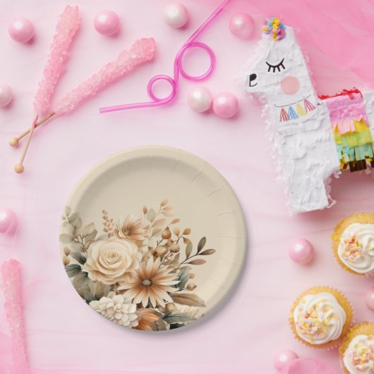 Boho Blume Pappteller (Party)