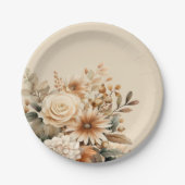 Boho Blume Pappteller (Vorderseite)