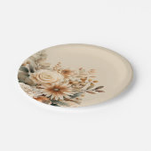 Boho Blume Pappteller (Schrägansicht)