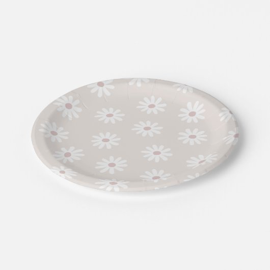 Boho Blume Party Plate Pappteller (Schrägansicht)