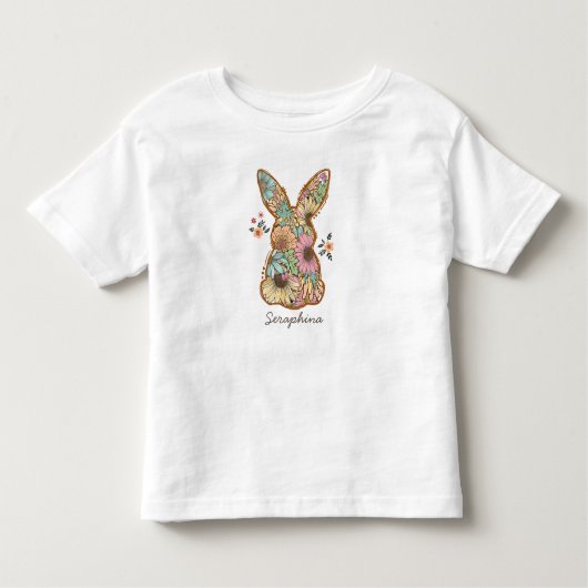 Boho Blume Patterns Ostersonnige Kinder Kleinkind T-shirt (Vorderseite)