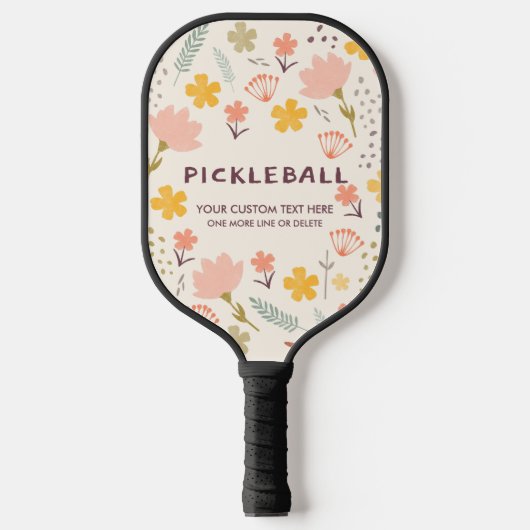 Boho Blume Pickleball Paddle | Personalisieren Sie (Vorderseite)