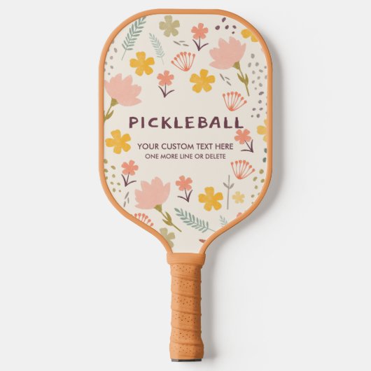 Boho Blume Pickleball Paddle | Personalisieren Sie (Vorderseite)