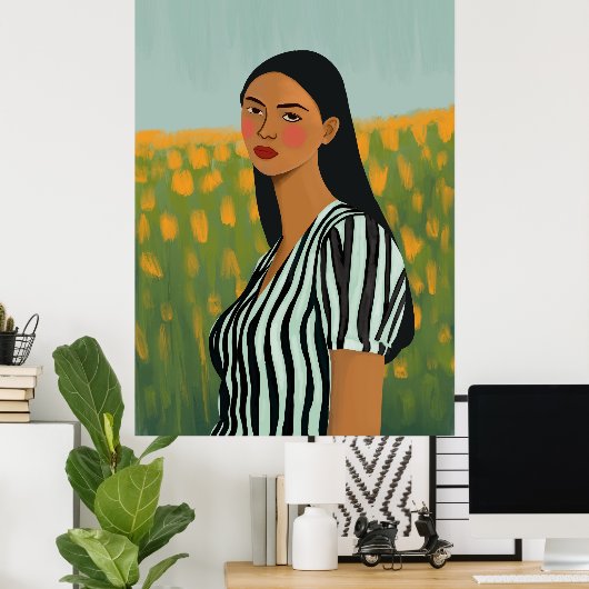 Boho Blume posten Druckkunst Poster (Heimbüro)