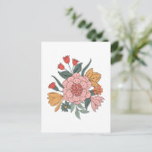 Boho Blume Postkarte (Stehend Vorderseite)