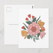 Boho Blume Postkarte (Vorne/Hinten)