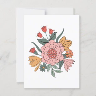 Boho Blume Postkarte