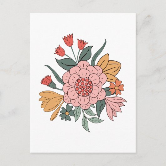 Boho Blume Postkarte (Vorderseite)