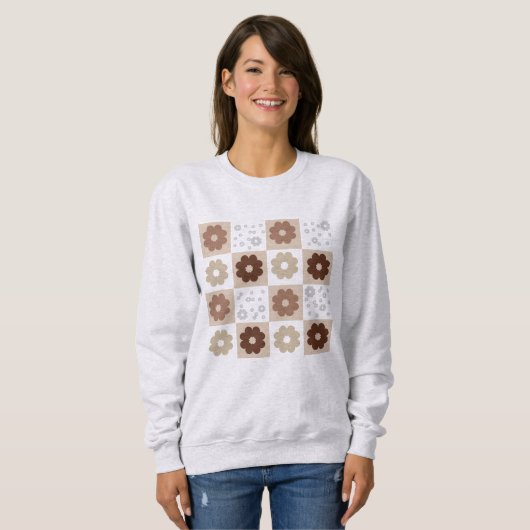 Boho Blume Prüfmuster Sweatshirt (Vorne ganz)