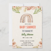 Boho Blume Regenbogen Thema laden Einladung (Vorderseite)