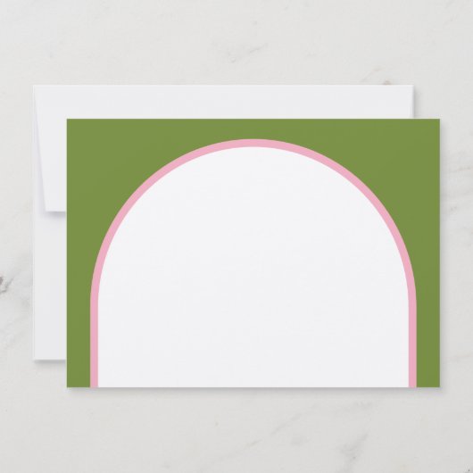 Boho Blume - Rosa, Grün, Korallen Dankeskarte (Rückseite)