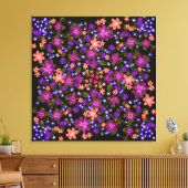 Boho Blume Rosa, Koralle und Lila schön Leinwanddruck (Insitu (Wohnzimmer))