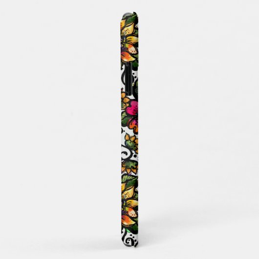 Boho Blume | Rosa und gelbe Blüten Case-Mate iPhone Hülle (Hinten/Rechts)