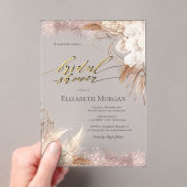 Boho Blume Rose Gold Confetti Brautparty Acryleinladungen (Insitu (Handheld))