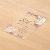 Boho Blume Rose Gold Confetti Brautparty Acryleinladungen (Ablage )