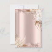 Boho Blume Rose Gold Confetti Probe Abendessen Einladung (Rückseite)