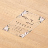 Boho Blume Rose Gold Muttertag Brunch Acryleinladungen (Ablage )
