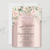 Boho Blume Rose Rose Gold 30. Geburtstag Einladung (Vorderseite)