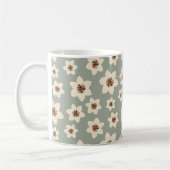 Boho Blume - Salbei, grüner Hintergrund Kaffeetasse (Links)