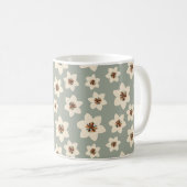 Boho-Blume - salbeigrüner Hintergrund Kaffeetasse (VorderseiteRechts)