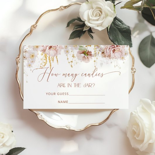 Boho Blume schätzen wie viele Bonbons-Karten Begleitkarte