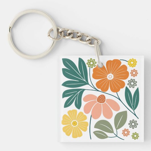 Boho Blume Schlüsselanhänger (Vorderseite)