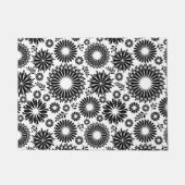 Boho-Blume Schwarz-Weiß-Vektor-Blumenmuster Fußmatte (Vorderseite)