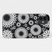 Boho Blume Schwarz-Weiß-Vektorblumenmuster Case-Mate iPhone Hülle (Rückseite (Horizontal))