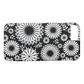 Boho Blume Schwarz-Weiß-Vektorblumenmuster Case-Mate iPhone Hülle (Rückseite (Horizontal))