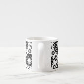 Boho Blume Schwarz-Weiß-Vektorblumenmuster Espressotasse (Rückseite)