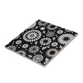 Boho Blume Schwarz-Weiß-Vektorblumenmuster Fliese (Seite)