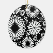 Boho Blume Schwarz-Weiß-Vektorblumenmuster Keramikornament (Links)