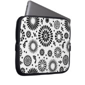 Boho Blume Schwarz-Weiß-Vektorblumenmuster Laptopschutzhülle (Vorne Rechts)