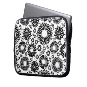 Boho Blume Schwarz-Weiß-Vektorblumenmuster Laptopschutzhülle (Vorderseite Links)
