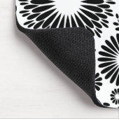 Boho Blume Schwarz-Weiß-Vektorblumenmuster Mousepad (Ecke)