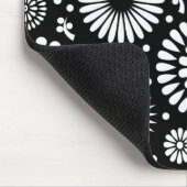 Boho Blume Schwarz-Weiß-Vektorblumenmuster Mousepad (Ecke)