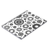 Boho Blume Schwarz-Weiß-Vektorblumenmuster Notizblock (Linke Seite)
