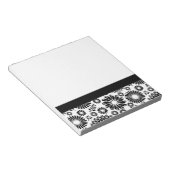 Boho Blume Schwarz-Weiß-Vektorblumenmuster Notizblock (angewinkelt)