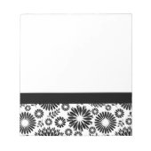 Boho Blume Schwarz-Weiß-Vektorblumenmuster Notizblock (Vorderseite)