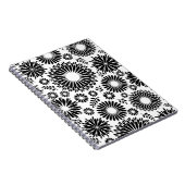 Boho Blume Schwarz-Weiß-Vektorblumenmuster Notizblock (Rechte Seite)