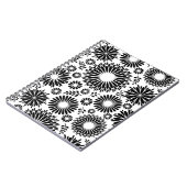 Boho Blume Schwarz-Weiß-Vektorblumenmuster Notizblock (Linke Seite)
