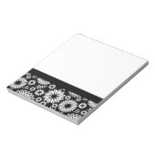Boho Blume Schwarz-Weiß-Vektorblumenmuster Notizblock (Rotiert)
