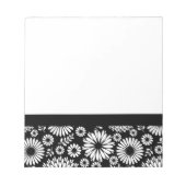 Boho Blume Schwarz-Weiß-Vektorblumenmuster Notizblock (Vorderseite)